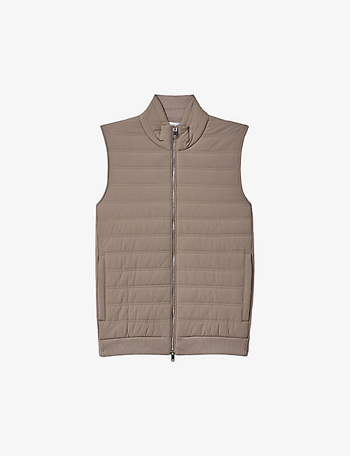 REISS: Cranford padded stretch-woven gilet