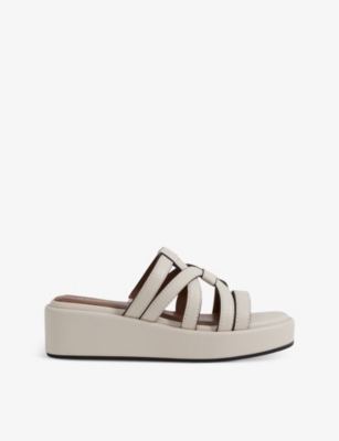 REISS: Naya cross-strap leather platform sandals