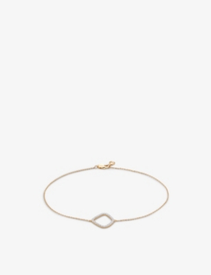 Monica Vinader Womens Yellow Gold Riva Kite Diamond And 18ct Gold-vermeil Chain Bracelet