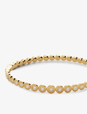 Shop Monica Vinader Women's Yellow Gold Graduated Lab-grown Diamond And 18ct Gold-vermeil Bracelet