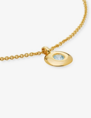 Monica Vinader Womens Yellow Gold Birthstone 18ct Yellow Gold-plated Vermeil Sterling-silver And Moo In Yellow Gold