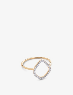 Monica Vinader Womens Yellow Gold Riva Kite Lab Grown Diamond And 14ct Solid-gold Ring In Yellow Gold