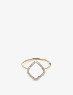 Monica Vinader Womens Yellow Gold Riva Kite Lab Grown Diamond And 14ct Solid-gold Ring