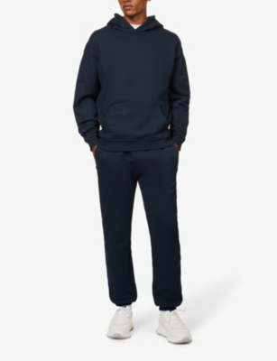 Shop Arne Relaxed Elasticated-waist Cotton-blend Jogging Bottoms In Navy