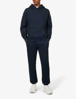 Arne Mens Navy Relaxed Elasticated-waist Cotton-blend Jogging Bottoms In Navy