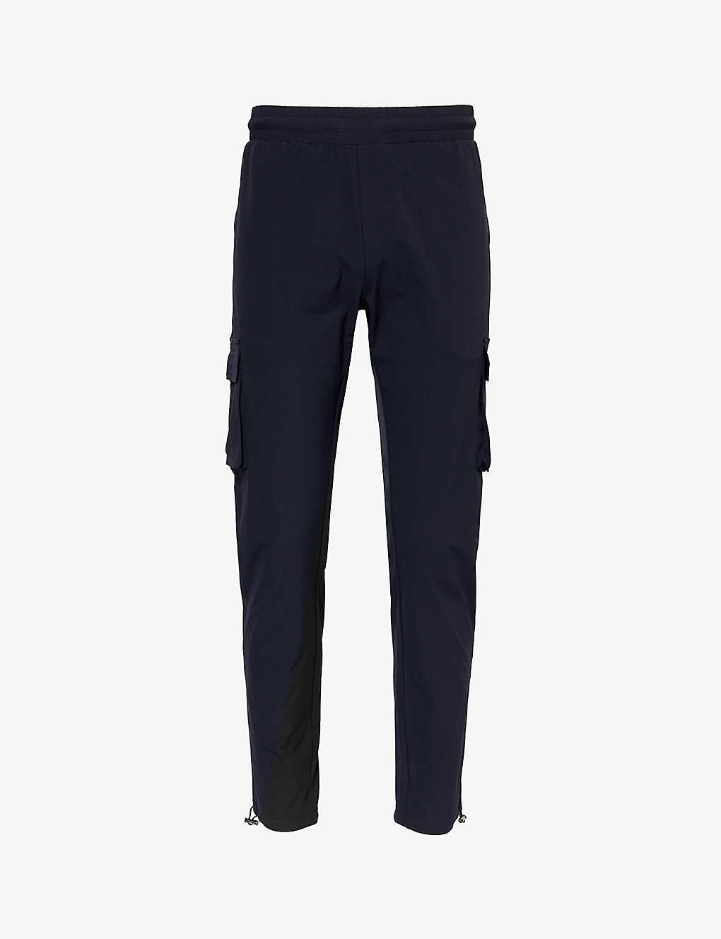 Arne Mens Navy Tapered-leg Mid-rise Stretch-woven Trousers