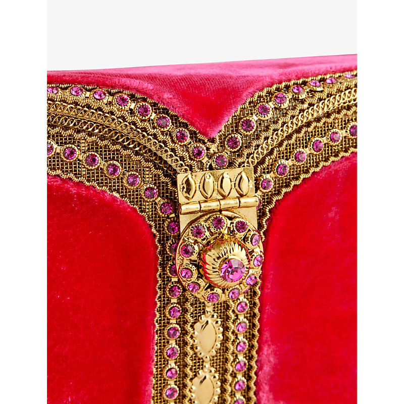 Shop Mae Cassidy Womens Dazzling Pink Gold Zeenat Gold-toned Iron Clutch Bag