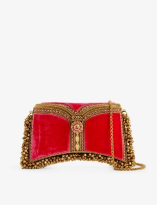 Mae Cassidy Zeenat Gold-toned Iron Clutch Bag In Dazzling Pink Gold