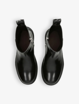 Shop Bottega Veneta Men's Black Highway Patent-leather Ankle Boots