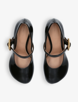Shop Bottega Veneta Women's Black Atomic Block-heel Leather Mary Jane Shoes