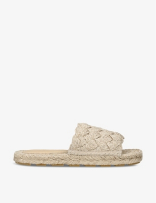 Shop Bottega Veneta Jack Intrecciato-weave Leather Espadrilles In Beige