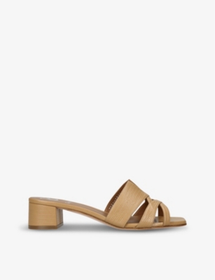 GINA: Gina square-toe embossed-leather sandals