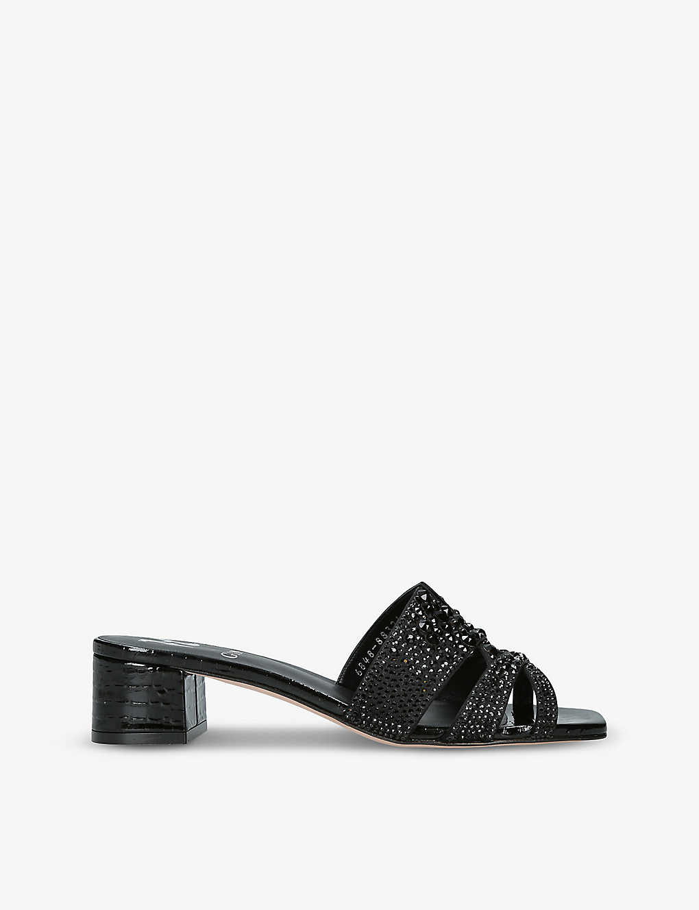 Shop Gina Women's Black Olympia Crystal-embellished Leather Sandals