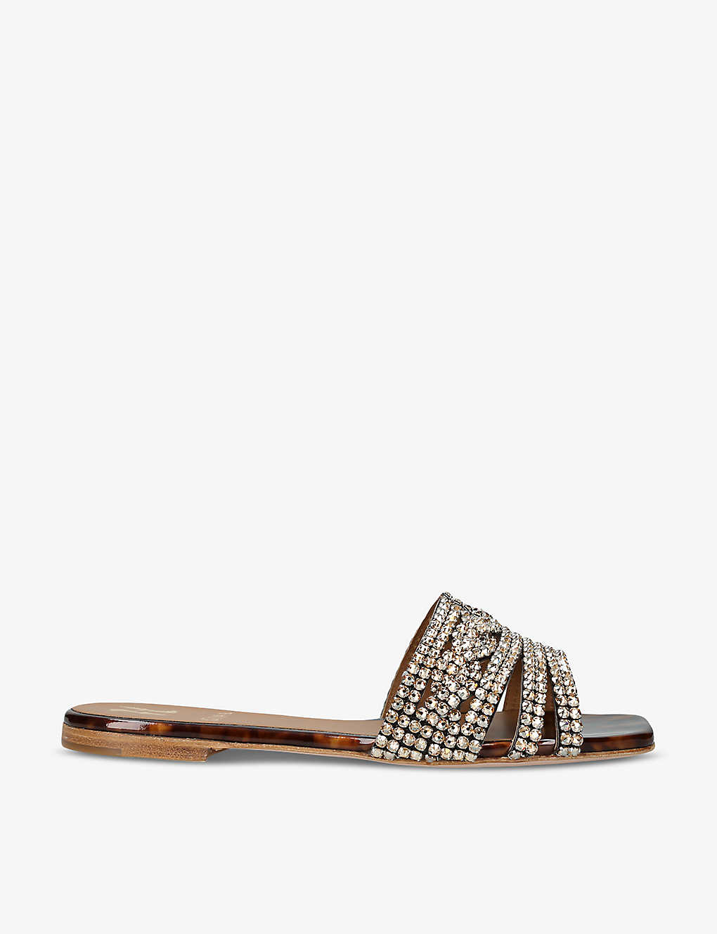 Gina Womens Brown Dakota Crystal-embellished Leather Sandals
