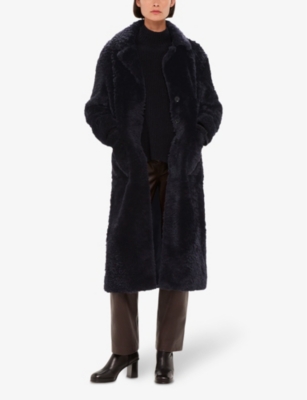 WHISTLES: Camille regular-fit button-up shearling coat
