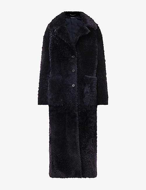 WHISTLES: Camille regular-fit button-up shearling coat