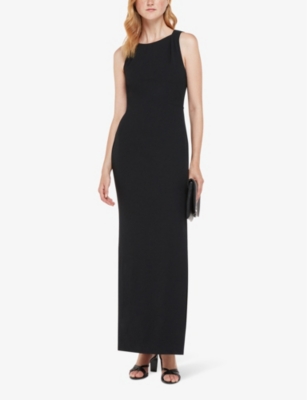 Shop Whistles Womens Black Tie-back High-neck Stretch-jersey Maxi Dress