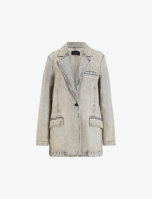 ALLSAINTS: Ever relaxed-fit single-breasted denim blazer
