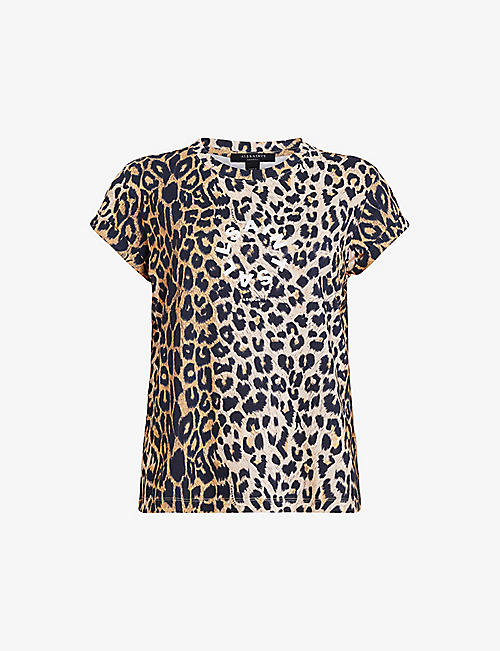 ALLSAINTS: Tiepo Anna leopard print organic-cotton T-shirt