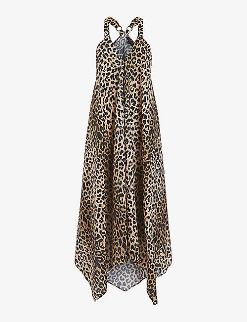 ALLSAINTS: Lil leopard-print sleeveless cotton maxi dress