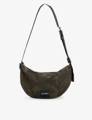 Shop Allsaints Dark Camo Gree Koy Adjustable-strap Recycled-polyester Cross-body Bag