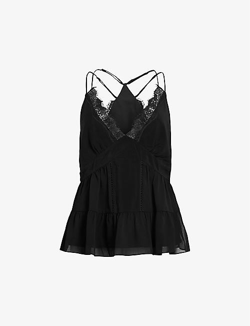ALLSAINTS: Rowen lace-embroidered relaxed-fit woven cami top