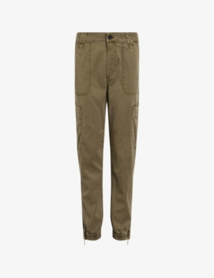 Allsaints Nola High-rise Jogger Pants In Dark Khaki Gre