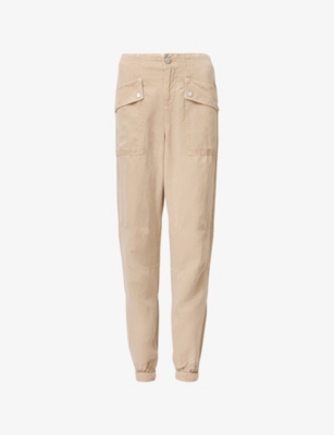 ALLSAINTS: Val patch-pocket tapered-leg linen-blend trousers
