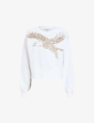 ALLSAINTS: Flite Separo bird-embroidered cotton sweatshirt