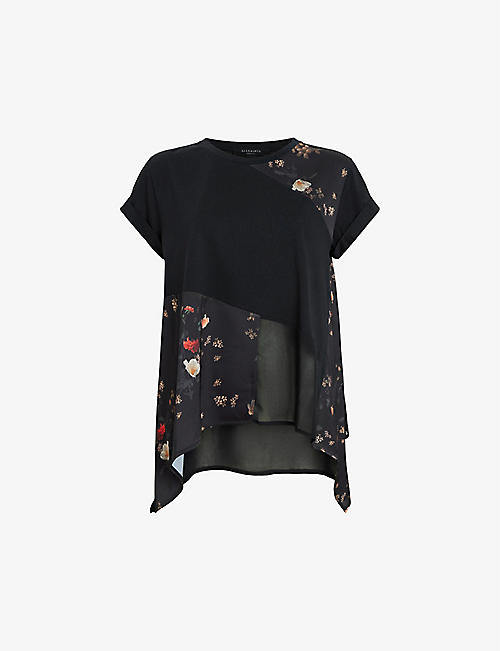 ALLSAINTS: Zala Kora floral-print relaxed-fit woven top