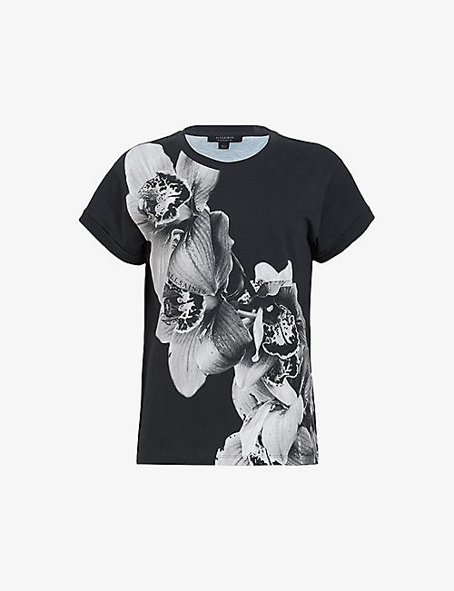 ALLSAINTS: Anna Eulo floral-print short-sleeve organic-cotton T-shirt