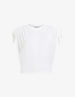 ALLSAINTS: Cassie gathered-shoulder relaxed-fit cotton T-shirt