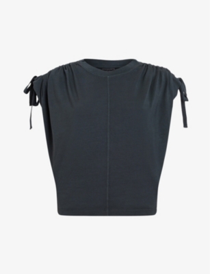 ALLSAINTS: Cassie gathered-shoulder relaxed-fit cotton T-shirt