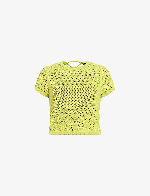 ALLSAINTS: Briar slim-fit short-sleeve knitted top