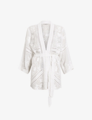 Embroidered Back Green Kimono - Carina main image 1