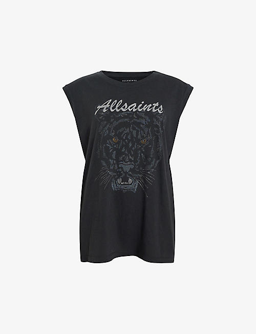 ALLSAINTS: Hunter graphic-print relaxed-fit cotton tank