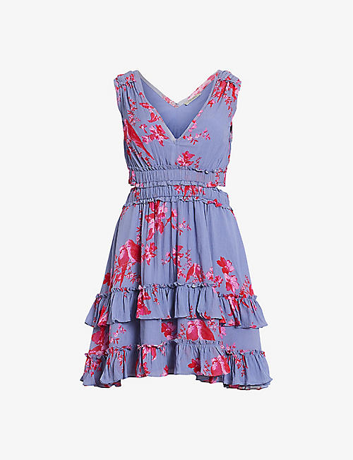ALLSAINTS: Mikayla floral-printed organic-cotton mini dress