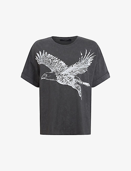 ALLSAINTS: Flite eagle-print organic-cotton T-shirt