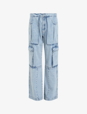 ALLSAINTS: Echo cargo wide-leg mid-rise organic-cotton jeans
