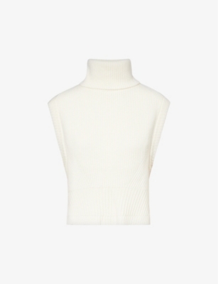 Simkhai Maple Turtleneck Wool-blend Knitted Vest In Ivory