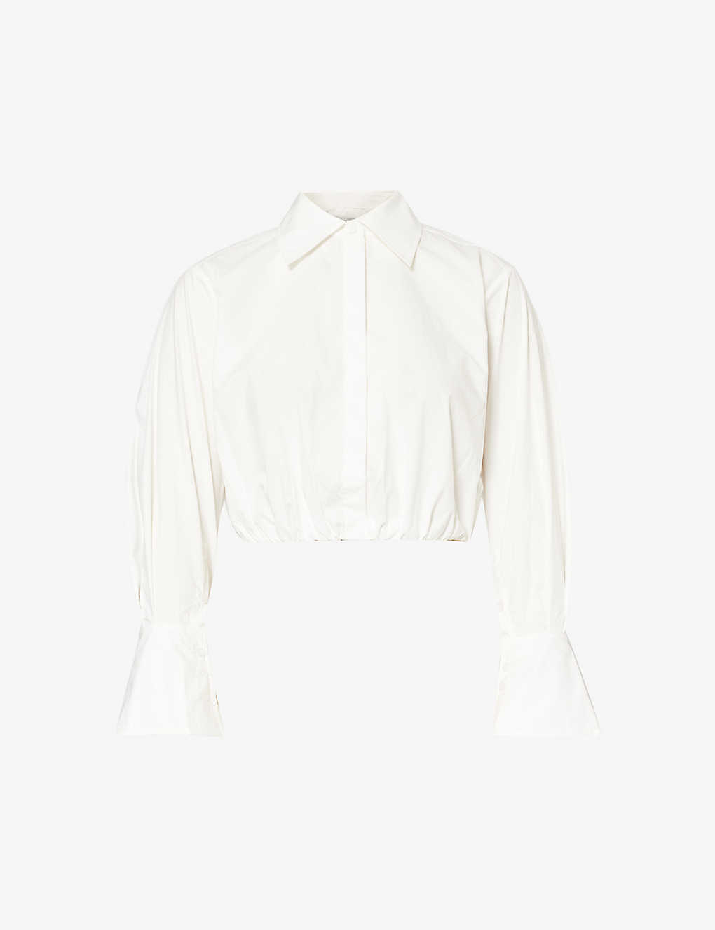 Shop Simkhai Women's White Blythe Cropped Cotton Shirt
