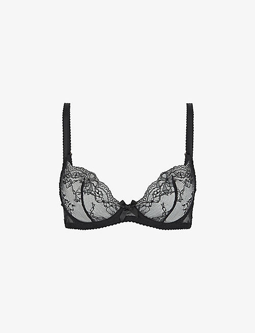 AGENT PROVOCATEUR: Isedora bow-embellished lace underwired bra