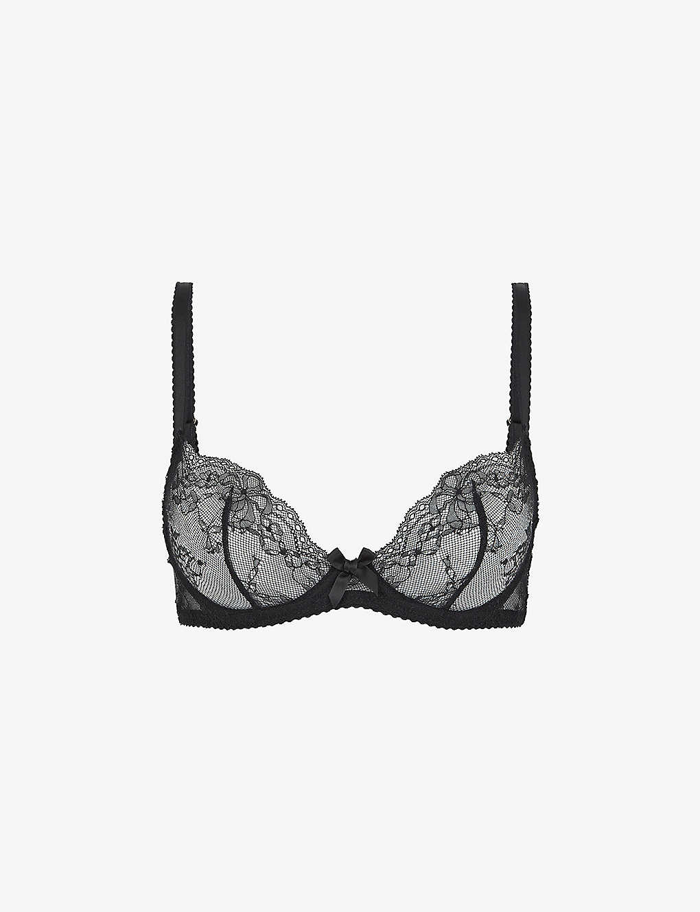 Agent Provocateur Womens Black Isedora Bow-embellished Lace Underwired Bra