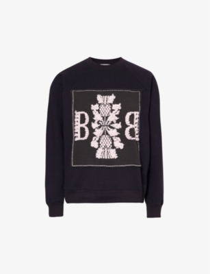 BARRIE: Logo-pattern cotton-jersey sweatshirt