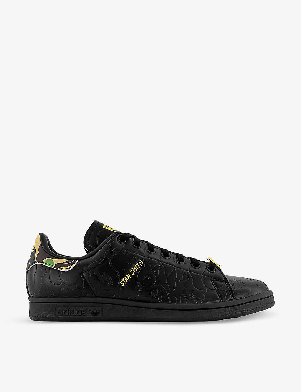 Adidas Statement Mens Black Adidas X Bape Stan Smith Leather Low-top Trainers