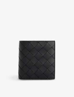 Bottega Veneta Intrecciato Passport Holder In Black-silver