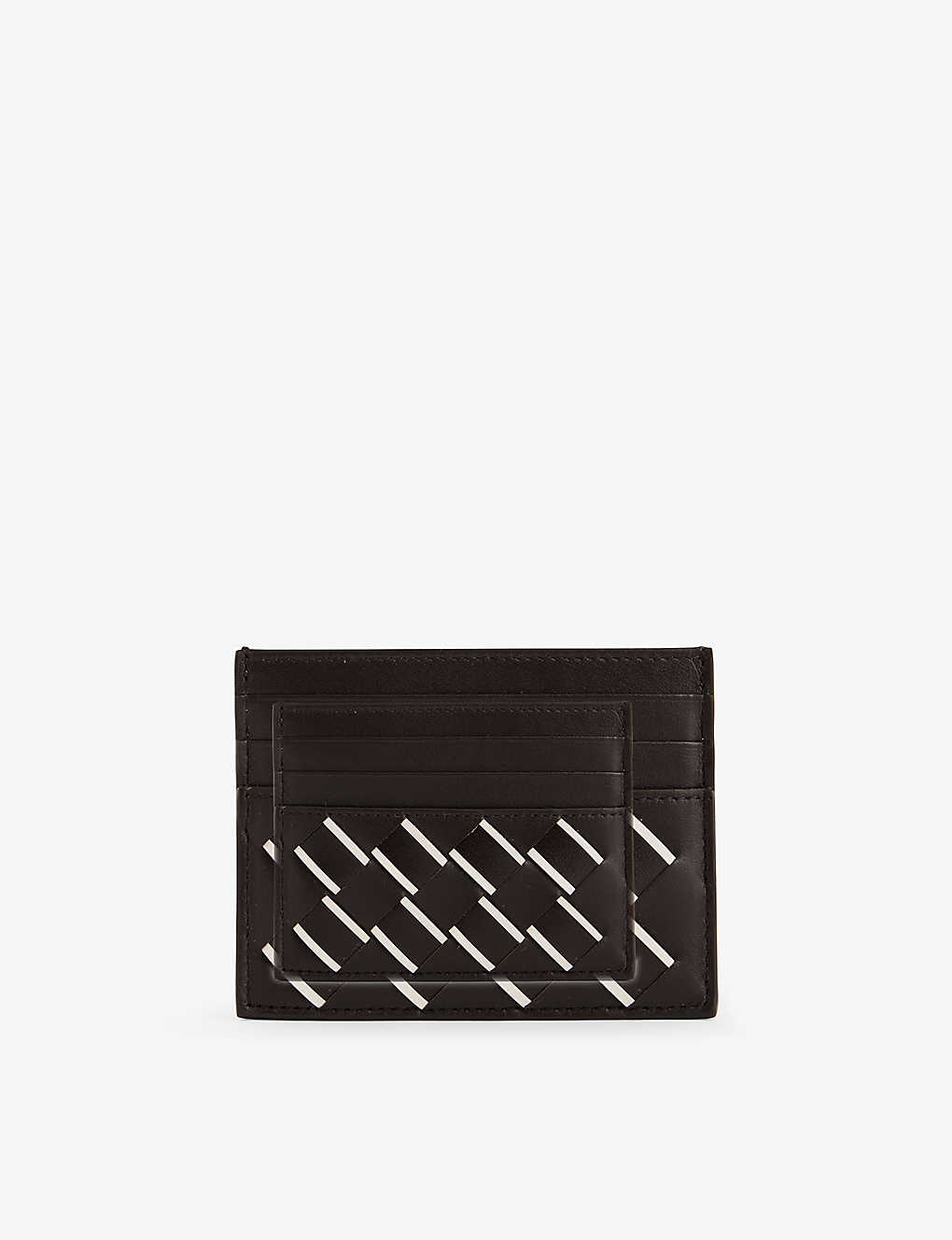 Bottega Veneta Intrecciato Leather Card Holder In Fondant-whi/fon/fo-s