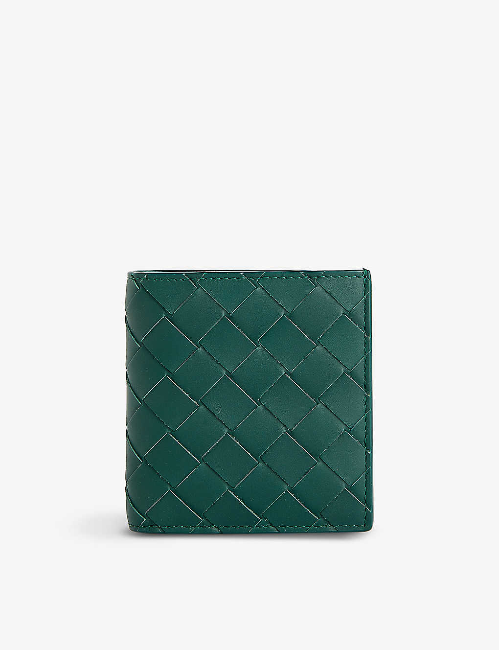 Bottega Veneta Intrecciato Leather Bifold Wallet In Emerald Gr/space-s
