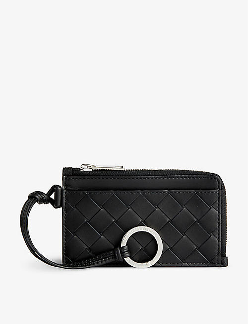 BOTTEGA VENETA: Intrecciato zipped leather coin purse