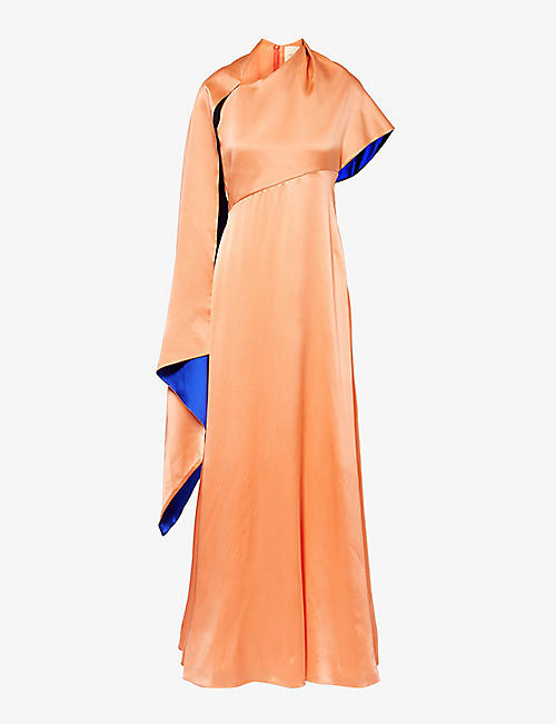 ROKSANDA: Pilar asymmetric-neck silk maxi dress